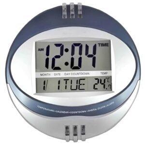 Digital Large Size Wall Clock, Day Date and Tempreature Function 3806N