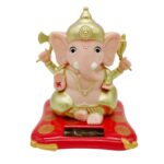 Kiddily Solar Powerd Swing Hands Ganesha, Ganpati Statue, Plastic Pooja Car Dashboard Ganesh Murti, Home and Office | Ganpati Bappa | Lord Ganesh with...
