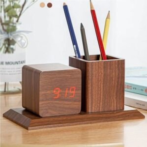Wooden Digital Electric Desk Alarm Clock, A310