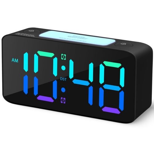 Digital RGB LED Display Electric Desk Clock, YF2020