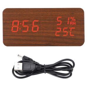 Wooden Digital Electric Desk Alarm Clock, A125