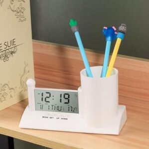 Pen Holder With Clock, A138