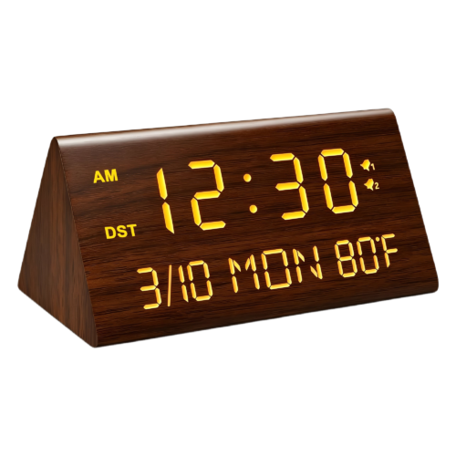 Bamboo Wood Digital Alarm Clock
