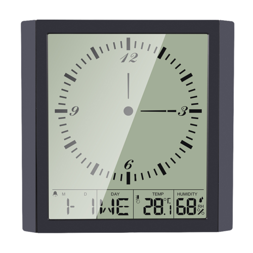 Digital Analog Wall Clock 20×20 cm, Calendar, Temperature & Humidity – 12/24 Hour, Alarm Clock for Home & Office, TS8675