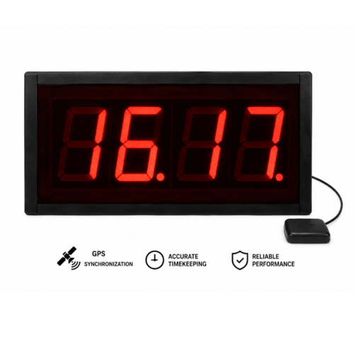 4 Digits LED Display 4 Inch Numbers GPS Synchronization Wall Clock, GPSC-01